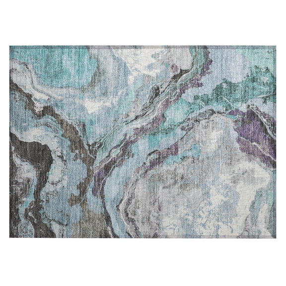 Dalyn Rugs Machine Washable Indoor/Outdoor Chantille Teal 1'8" x 2'6" Rug