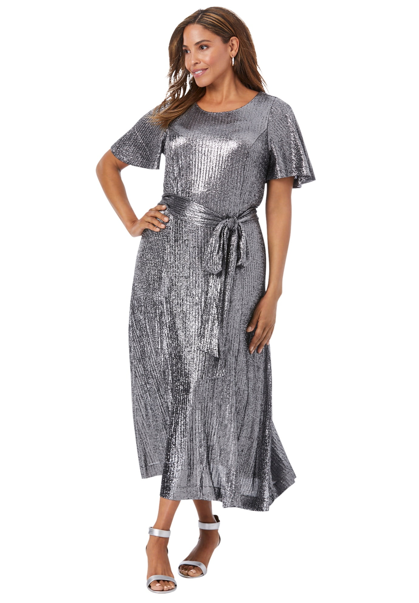 shimmer midi dress