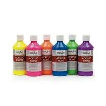 Handy Art Acrylic Paint, 8 oz., Fluorescent Colors, Set of 6