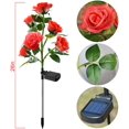 thumbnail image 6 of [Upgraded 6 Flowers] Solar Powered Decorative Rose Garden Stake Lights Waterproof Realistic Artificial Flowers for Outdoor Flower Bed Patio Yard Pathway Memorial Cemetery Grave Decorations 2pack Red, 6 of 15