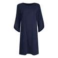 thumbnail image 5 of vigerkar Women's 2026 Flutter Sleeve Dress Crew Neck Chiffon Formal Wedding Guest Party Short Dresses (Navy, XXL), 5 of 7