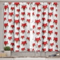 thumbnail image 2 of Ambesonne Fox Valance & Curtain, Cartoon Hipster Glasses, 55"x45", Mint Green Beige Red, 2 of 6