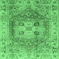 thumbnail image 1 of Ahgly Company Indoor Square Abstract Emerald Green Modern Area Rugs, 4' Square, 1 of 4