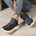 thumbnail image 6 of Winter Boots for Women Black Fleece Lined Slip on Ankle Snow Booties Lightweight Outdoor Walking Shoes, 6 of 9