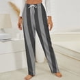 thumbnail image 3 of Black And Gray Vertical Stripes Winter Female Pants Flannel High Waist Women Pants Lady Warm Straight Leg Plush Trousers, 3 of 7