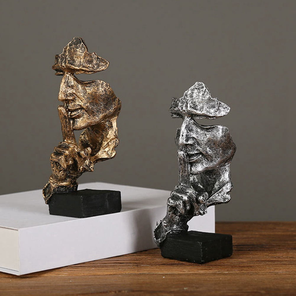 Statue Abstract Resin Desktop Ornaments Sculpture Miniature Figurines Face Character Nordic Art Crafts Office Home B