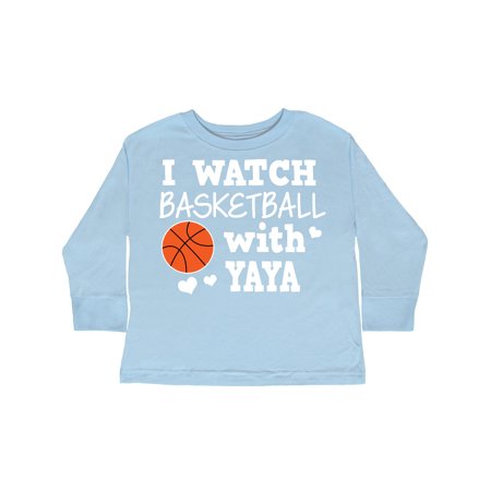 

Inktastic I Watch Basketball with Yaya Gift Toddler Boy Girl Long Sleeve T-Shirt