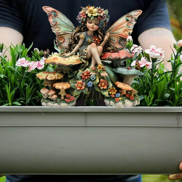 Estaca de jardín DYNWAVEMX figuras de hadas decorativas 30 cm x 27,8 cm
