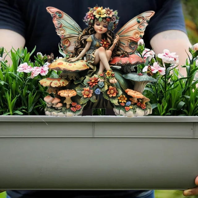 Estaca de jardín DYNWAVEMX figuras de hadas decorativas 30 cm x 27,8 cm