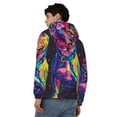 thumbnail image 4 of Uemuo Neon Pop Art Pitbull for Men's Fashion Full-zip Hoodies & Sweatshirts with Kangaroo Pocket, Zip-up Hooded Sweatshirt, Moisture Wicking & Breathable-Small, 4 of 5