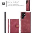 thumbnail image 3 of Case for Samsung Galaxy S22 Ultra [Not for S22 or S22 Plus], Detachable Magnetic Wallet Credit Card Slot Kickstand Cover Support Wireless Charging Compatible with Samsung Galaxy S22 Ultra (Red), 3 of 16