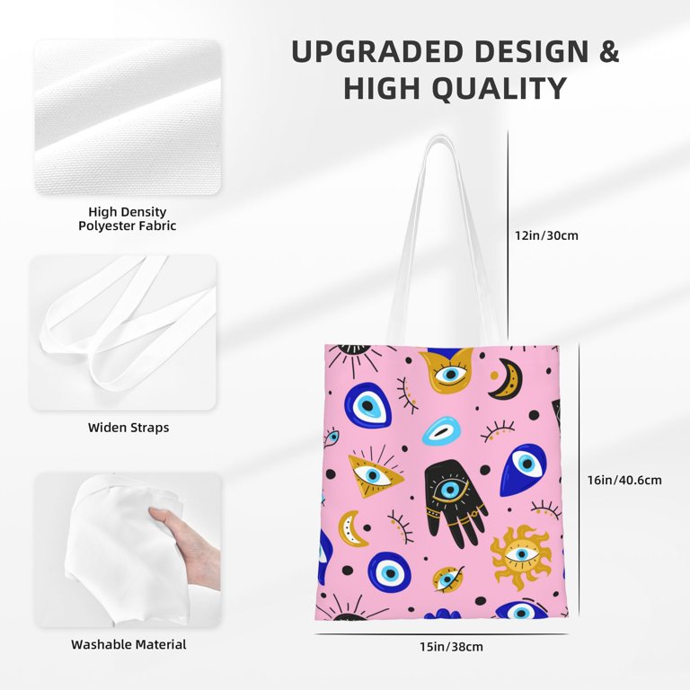 Funny Canvas Tote Bag For Women - Aesthetic Reusable Grocery Shopping Bag, Large Shoulder Bag For Daily Commute & Travel