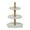 White 3 Level Solid Round 16" x 16" x 24", variant on DecMode 15" x 24" White Wood 3 Tiered Server with Brown Turned Stand, 1-Piece