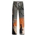 thumbnail image 4 of Halloween Womens Pajama Pants Cute Halloween Print Lounge Pants Comfy Pjs Sleep Bottoms Comfy Pajama Pants Cute Trousers Loose Pants, 4 of 5