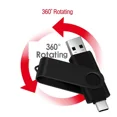 thumbnail image 5 of Rotable Usb Flash Drive 128GB 32GB 16GB Pen Drive 256GB Pendrive 64GB 4G OTG 2 IN 1 Memoria Usb Stick Type C Usb 2.0, 5 of 5