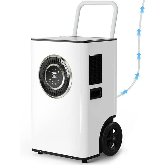 ALORAIR 110PPD Commercial Dehumidifier with Pump & Drain Hose, SLGR Tech Dehumidifiers for Large Room, Basement, Warehouse Water Damage Restoration, Industrial Space to 1,300 Sq.Ft, 5 Years Limited