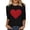 A252 Black, variant on FASHOFT Valentine's Day Shirts for Women 3/4 Length Sleeve Tops Funny Love Heart Graphic Cute Crew Neck Holiday T-Shirts Black L