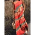 thumbnail image 2 of Sleeveless Stitching Printed Suspender Long Dress for Women, 2 of 2