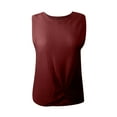 thumbnail image 4 of CEHVOM T-Shirt Sans Manches à Col Rond Noué Mode Décontractée Multicolore Couleur Unie, 4 of 5
