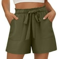 thumbnail image 1 of Pantalones de Cintura Elástica de Pierna Ancha para las Mujeres Cordón de Lino Largo, Pantalones de Cintura Media Sólidos Casuales, 1 of 9