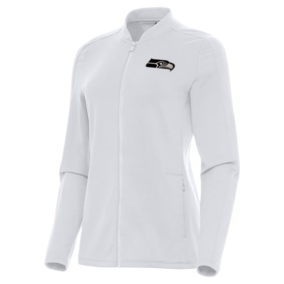 Women's Antigua  White Seattle Seahawks Continual Full-Zip Jacket