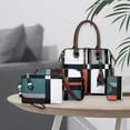 thumbnail image 5 of Women's 4PCS Shoulder & Handbag Set, Large Capacity Backpack (Red/Blue/Coffee/Navy/Gray) - Lightweight, Multi-Pocket Organizer for Travel, Work, School - Includes Shoulder Bag, 2 Handbags & Card Bag, 5 of 7