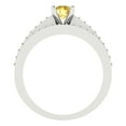 thumbnail image 4 of 0.85 ct Brilliant Round Cut Natural Citrine 14k White Gold Solitaire with Accents Engagement Bridal Wedding Ring Band Set size 3.75, 4 of 7