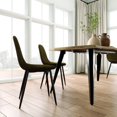 thumbnail image 3 of Homy Casa Modern Rectangular 5-Piece Dining Set for Dining Room, Faux Wood Table with 4 Upholstered Chairs, 3 of 11