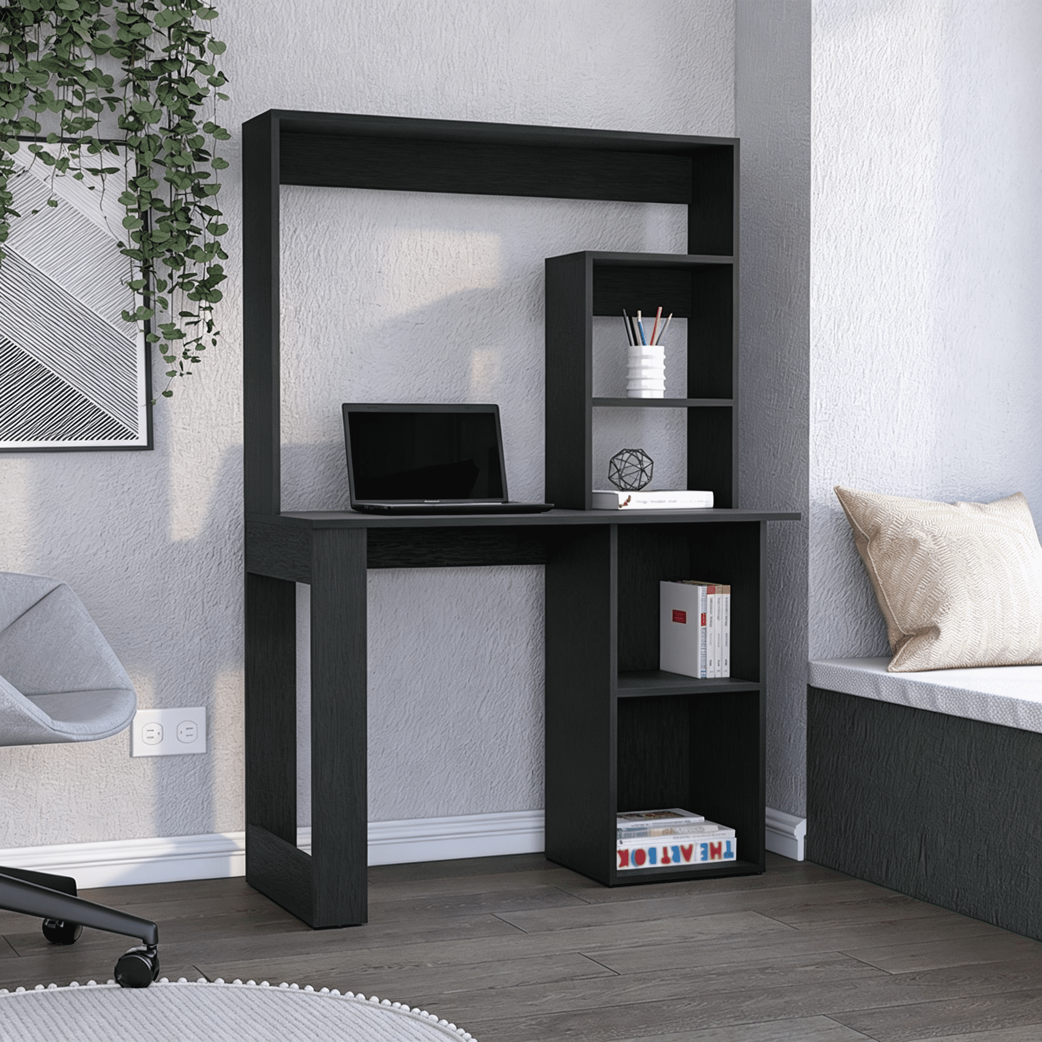 Astoutdoor Maine Desk With Hutch and Shelves