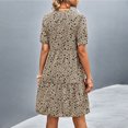 thumbnail image 2 of Femmes Manches Courtes Robe de Mode V-Cou Impression Florale Mi Jupe Élégante Robe de Princesse Pull pour Beach Party, 2 of 9