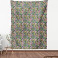thumbnail image 4 of Ambesonne Hawaiian Fabric by the Yard Upholstery, Flowers Palms and Parrots, 5 Yards, Mustard Rose Sea Green, 4 of 5