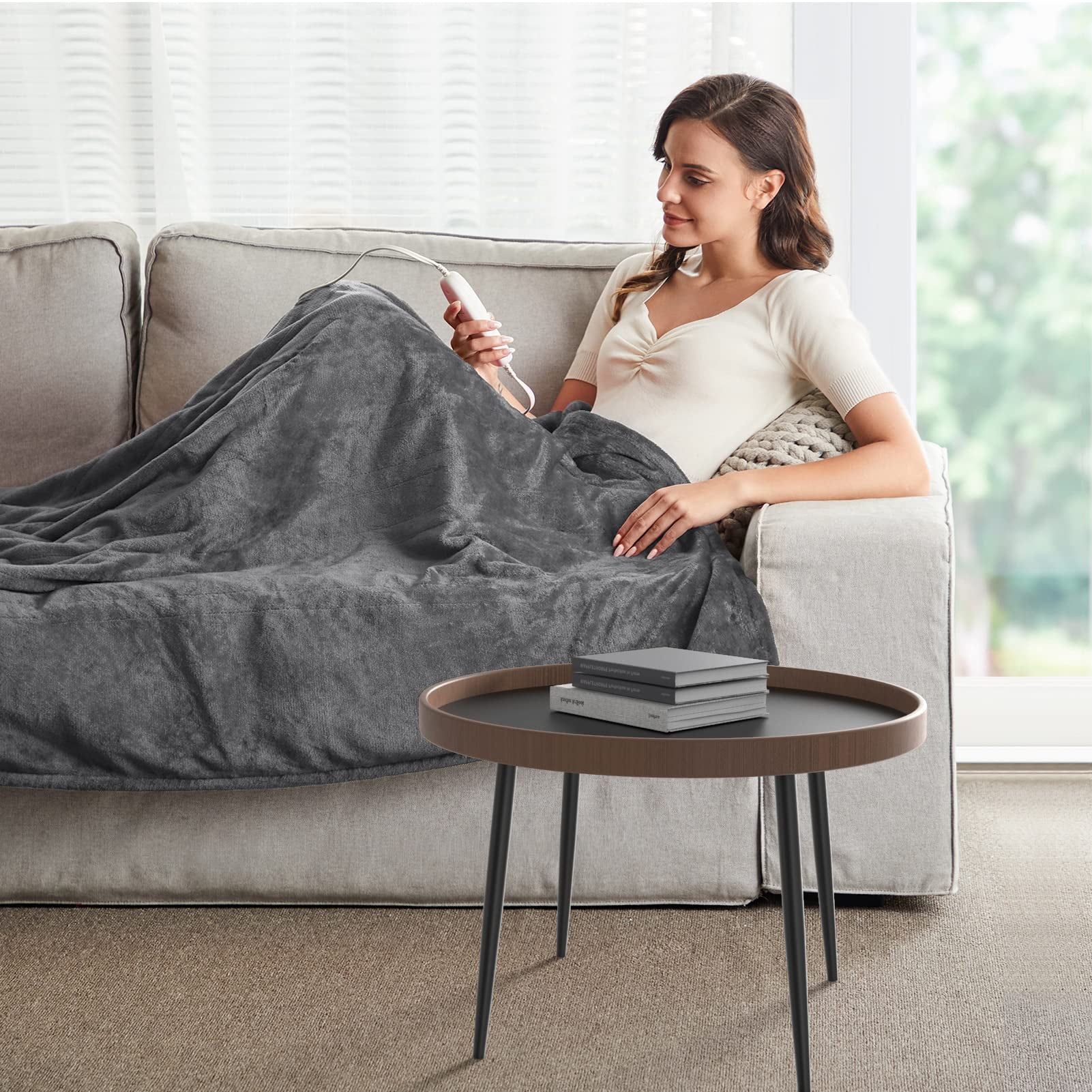 Heated Blanket Electric Throw, 10 Levels & 4H Timer Auto-Off, Machine  Washable, Soft Flannel Sherpa Full Body Warming, Sofa Bed Office Use, Heating  Blanket 50 x 60, Grey 