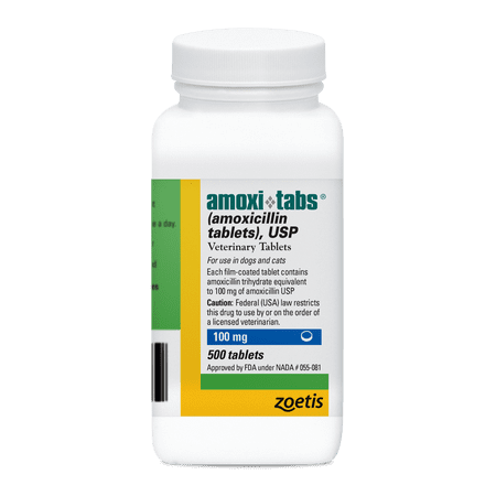 Amoxi-Tabs (amoxicillin tablets) for Dogs & Cats, 100 mg, Antibiotic Treatment