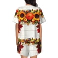 thumbnail image 3 of Lsque Thanksgiving With Autumn Women's Short-Sleeved Pajama Set - 2 Piece Soft and Lightweight Sleepwear Set-Medium, 3 of 9