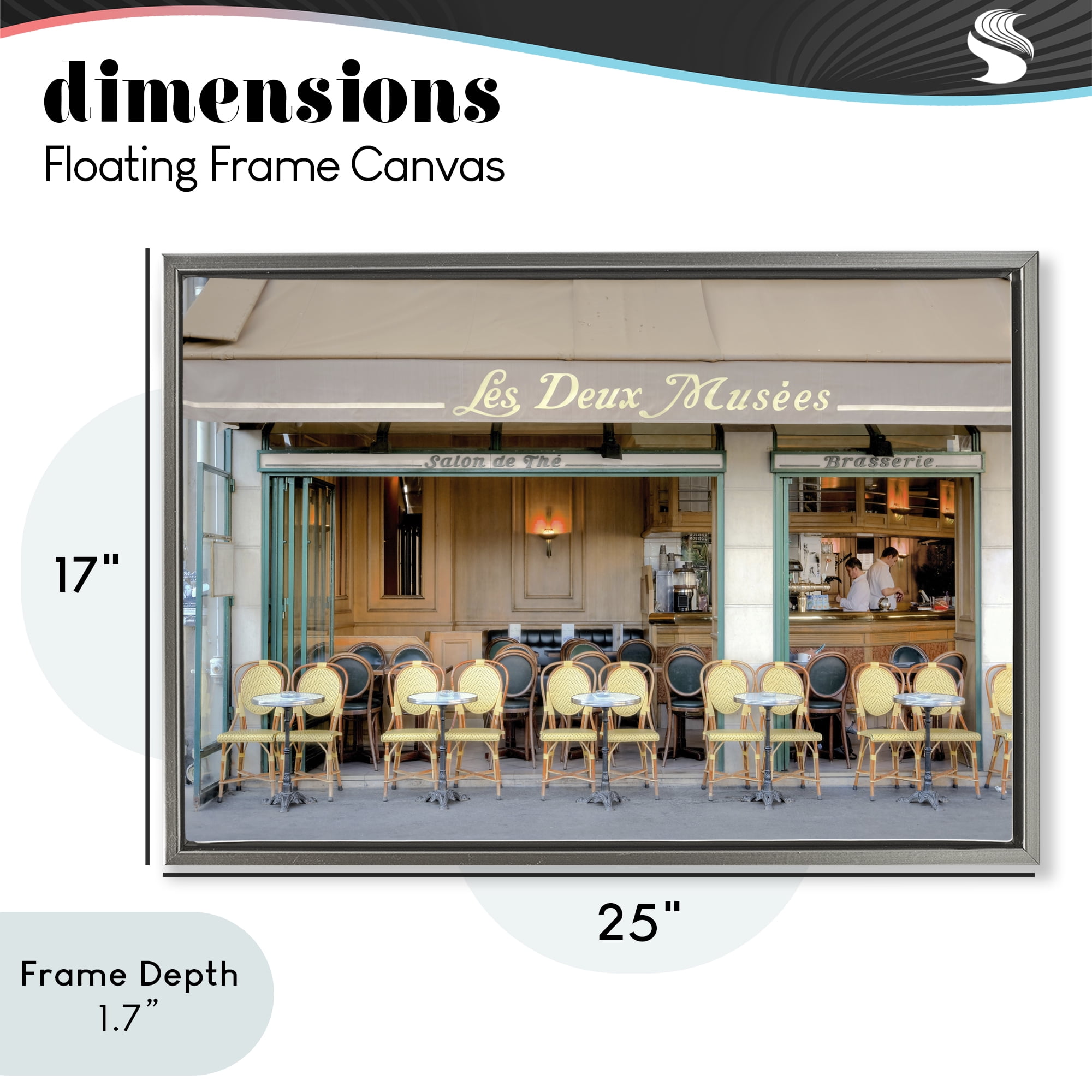 Stupell Industries Parisian Outdoor Seating Cafe Gray Framed Floater Canvas Wall Art, design by Alan Blaustein