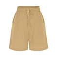 thumbnail image 5 of ABATAB Women's Bermuda Shorts Wide Leg Elastic Waist Summer Shorts Soft Comfy Lightweight Lounge Casual Shorts, 5 of 7