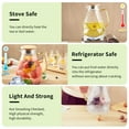 thumbnail image 4 of YasTant 70 Oz/2L Glass Pitcher, Glass Water Kettle with Precise Scale Line and Lid, Elegant Diamond Design Water Pitcher with Handle, Hot/Cold Water Jug, Juice, and Iced Tea Beverage Carafe, 4 of 7