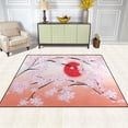 thumbnail image 3 of GZHJMY Japanese Cherry Blossom Flower Sun Area Rug Living Room Rugs - 5'3" x4 Abstract Large Soft Indoor Washable Rug Low Pile Carpet for Bedroom Dining Room Office Carpet Runner, 3 of 6