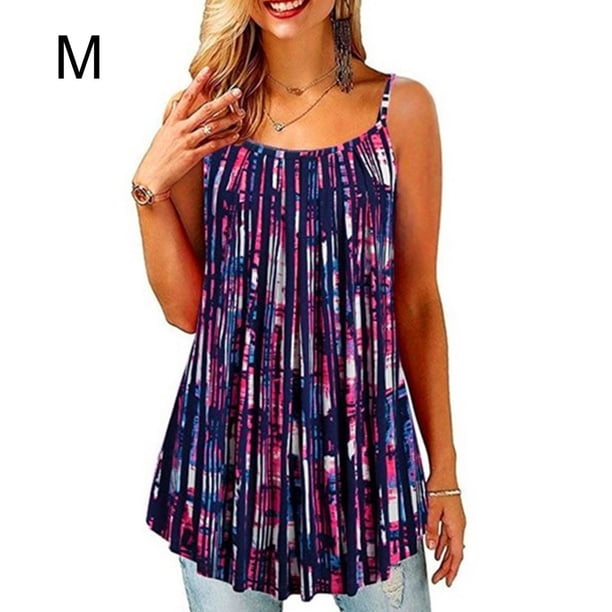 Verano Tops Correa Escote redondo Chaleco Sin mangas Impreso Paño de mujer, Tipo 6, M Speravity AP001971-38