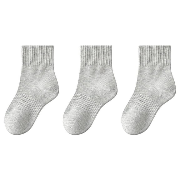 CYMMPU 5 Pair Children's Cute Ankle/Ankle Socks/Knee-High Socks/Crew Socks Cotton Running Socks Lightweight Gym Socks Sports Socks Sweat Absorbing And Odor Proof Socks Gray,9 Years