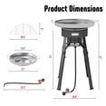 thumbnail image 2 of Feasto 23" Stainless Steel Concave Comal Set with 54000BTU Paella Burner, Adjustable Stand for Outdoor Cooking, 2 of 11