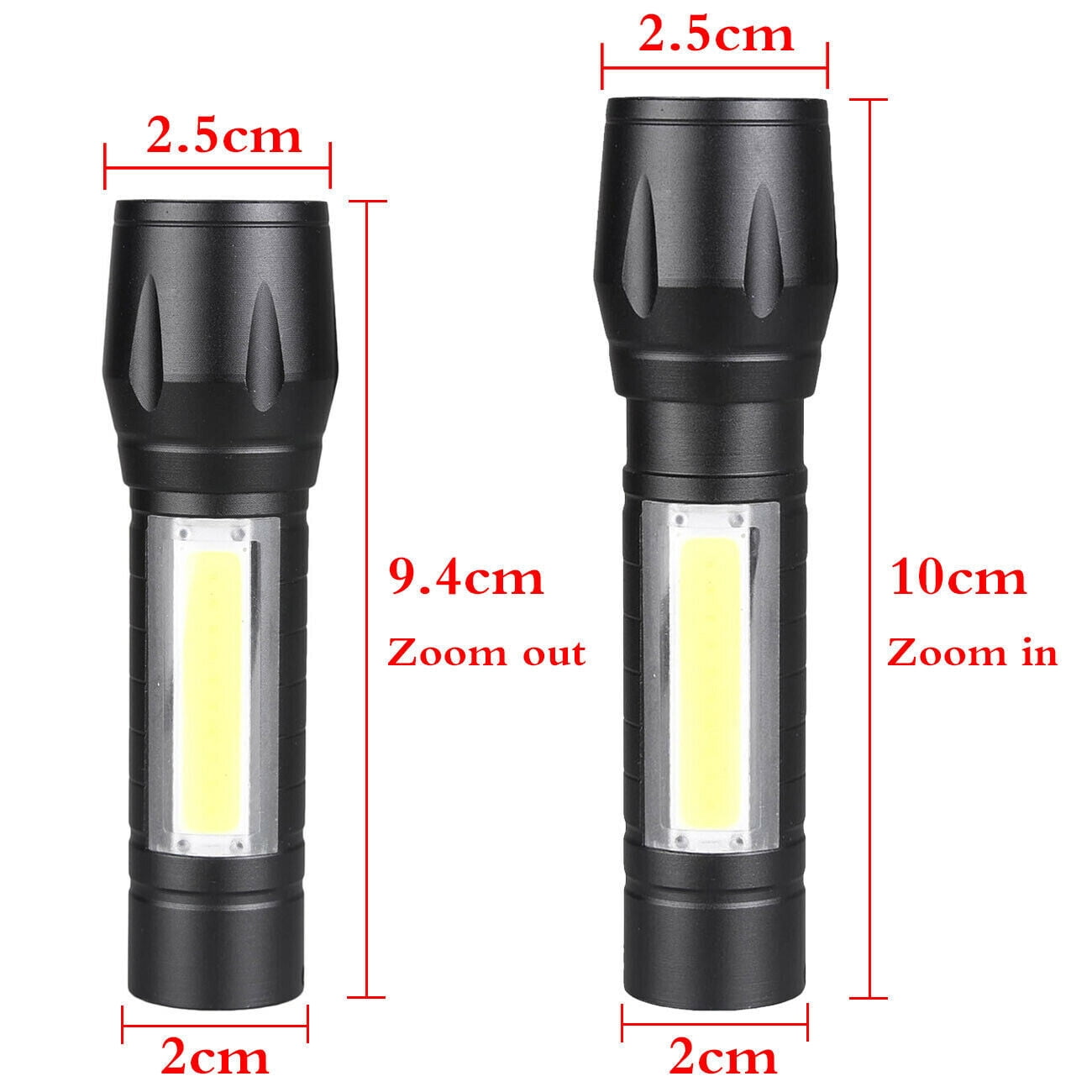 10Pcs Mini LED Flashlight USB Rechargeable Camping Hiking Flashlight Work Light