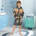thumbnail image 5 of FORMRS Niños Bathrobe Unisex Hooded Robe Soft Plush Pajamas Sleepwear, Size 4-6T, Retro Watercolor Planet, 5 of 7