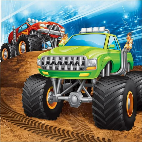 Creative Converting Monster Truck Rally Paper Napkins, 16/Pkg, Style 1