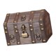 thumbnail image 5 of Cofre del tesoro pirata con tapa abatible y caja de madera codificada. Gris, 5 of 9