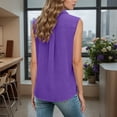 thumbnail image 5 of Sleeveless Tops for Women 2026 Summer Linen Button Down Lapel Collared Business Dressy Casual Office Work Blouse, 5 of 8