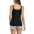thumbnail image 6 of Women's Cotton Tank Top with Built-in Shelf Bra Square Neck Camisoles, 2-Pack, 6 of 8