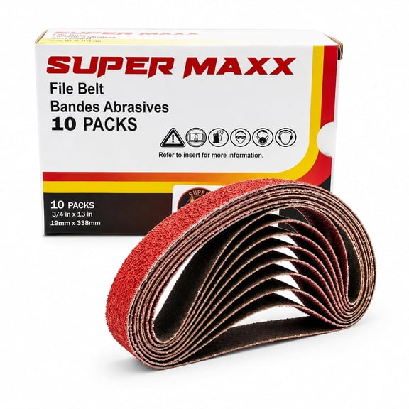Super Maxx Expander Wheel Kit / Sanding Belts 36G, 50G, 60G, 80G,120G Product: 60GRIT - Pack of 10