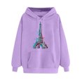 thumbnail image 1 of Sweat à Capuche pour Femmes Mode Femmes Décontracté Imprimé T-shirt à Manches Longues Chemisier Col Rond Casual Tops Pull-Over Cordon de Serrage Sweatshirt, 1 of 4
