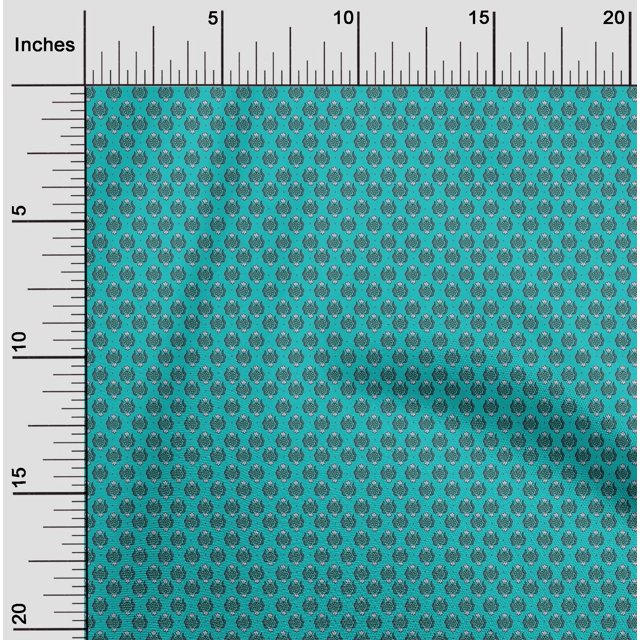 oneOone Polyester Lycra Fabric Damask & Floral Block Printed Fabric 1 Yard 56 Inch Wide